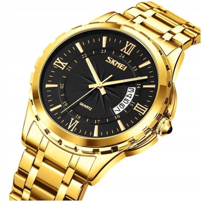 Men's watch / bracelet / silver / gold / readable dial / date