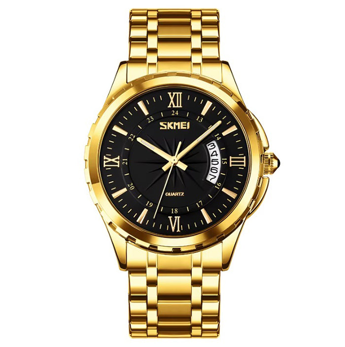 Men's watch / bracelet / silver / gold / readable dial / date