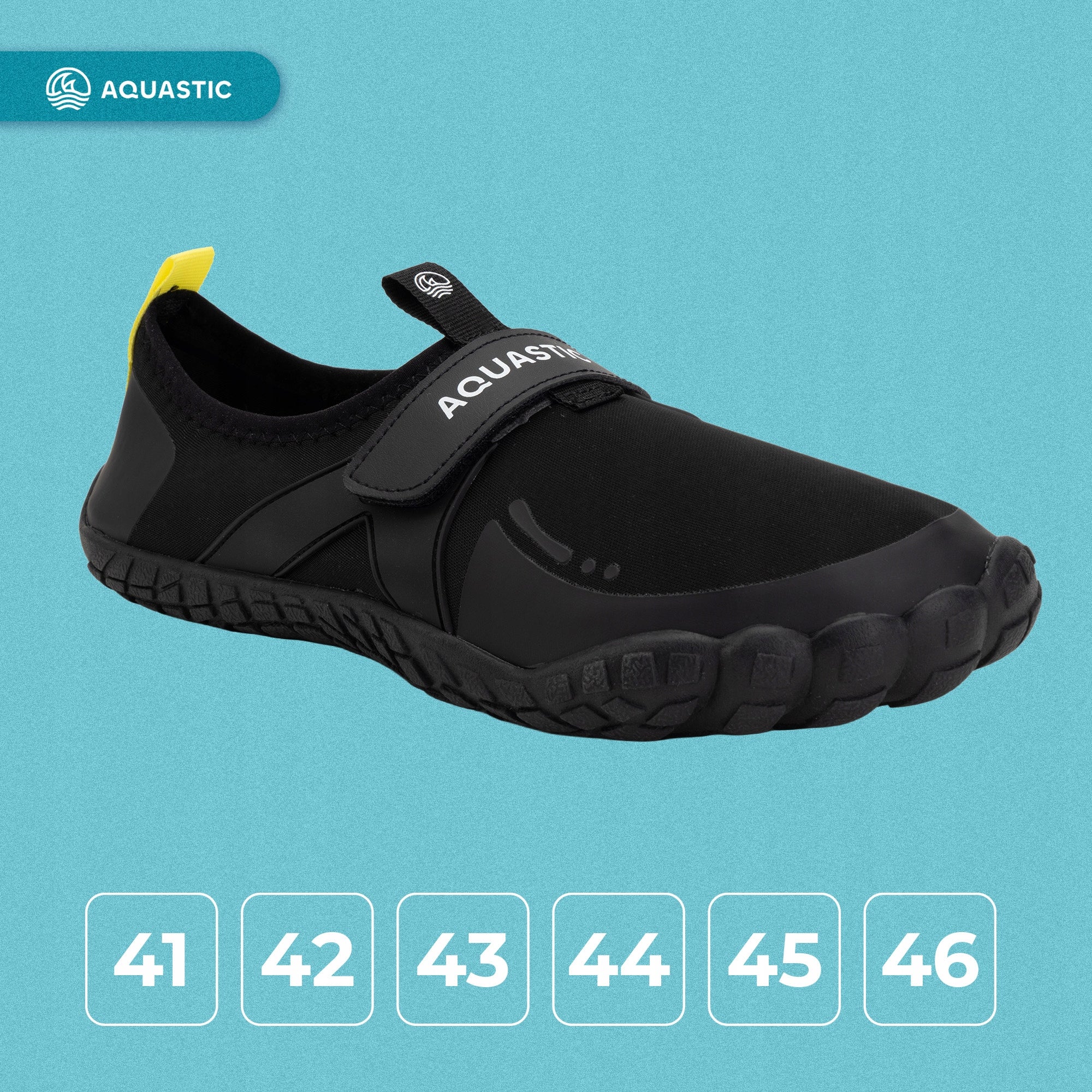 Men's water shoes Aquastic Reef black ECHINACEA BEACH LIGHT COMFORTABLE 44 Manufacturer code AQS-B6AP091-BLK