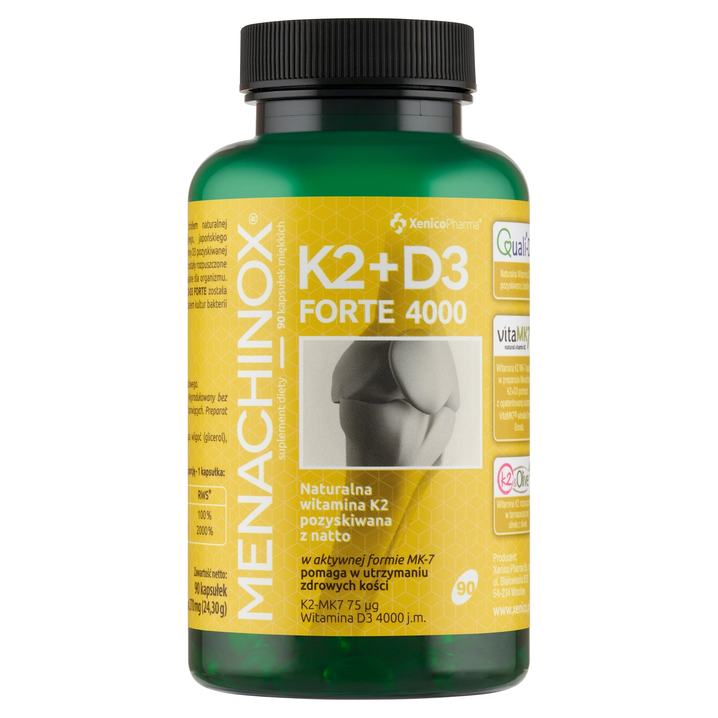 Menachinox K2+D3 FORTE Xenico Pharma – Strong bones 90 kaps. EAN (GTIN) 4984409318071