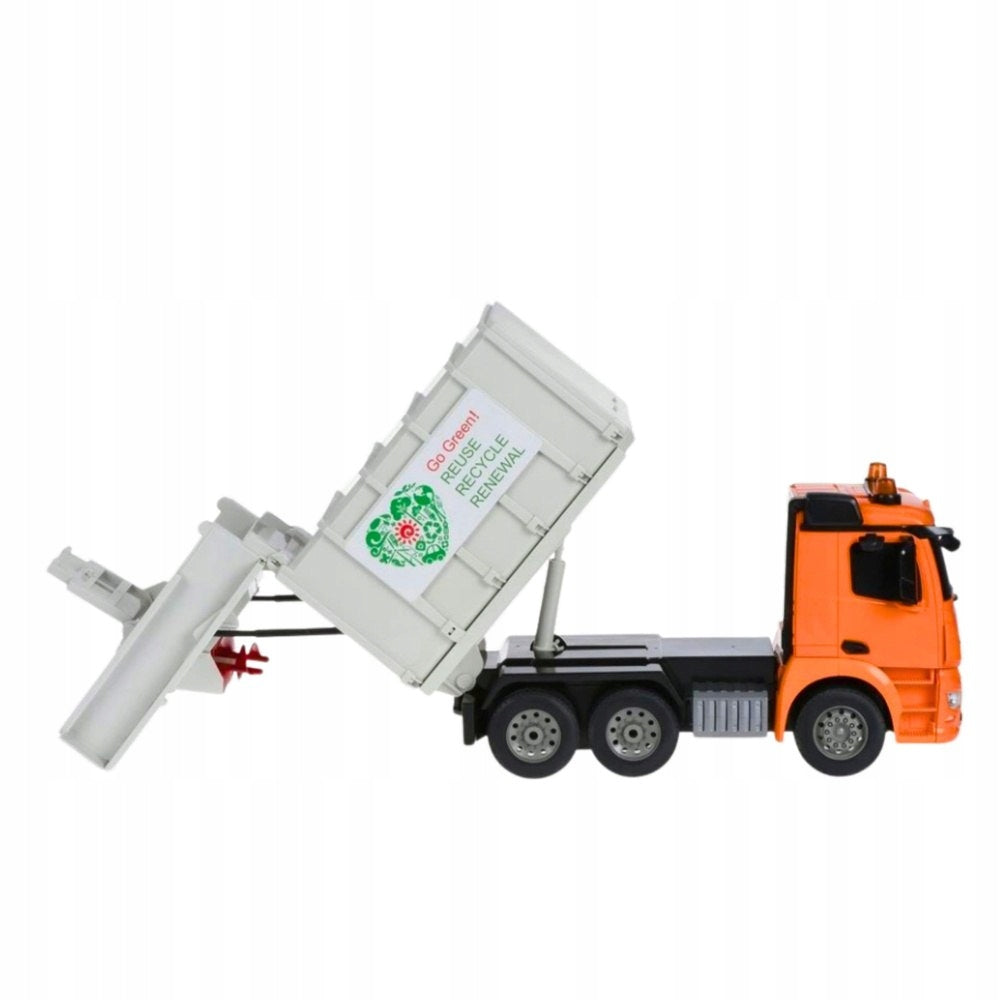 Mercedes-Benz Antos Remote Controlled Garbage Truck RC Orange 1:26 Brand LEAN Toys