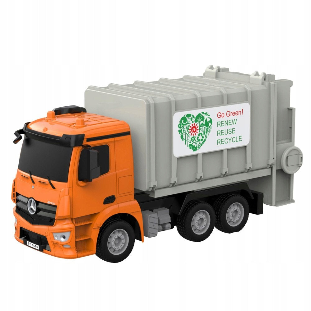 Mercedes-Benz Antos Remote Controlled Garbage Truck RC Orange 1:26 Packaging status original