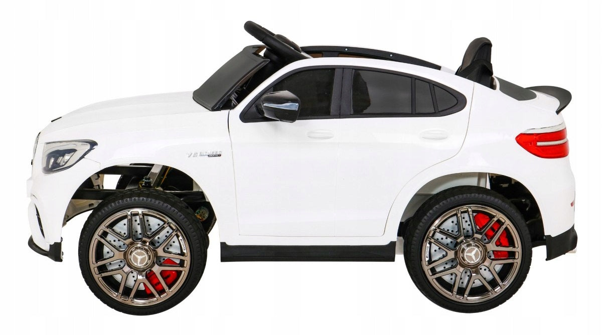 Mercedes Benz GLC63S for children, White SUV + Remote control + 4x4 drive Color white
