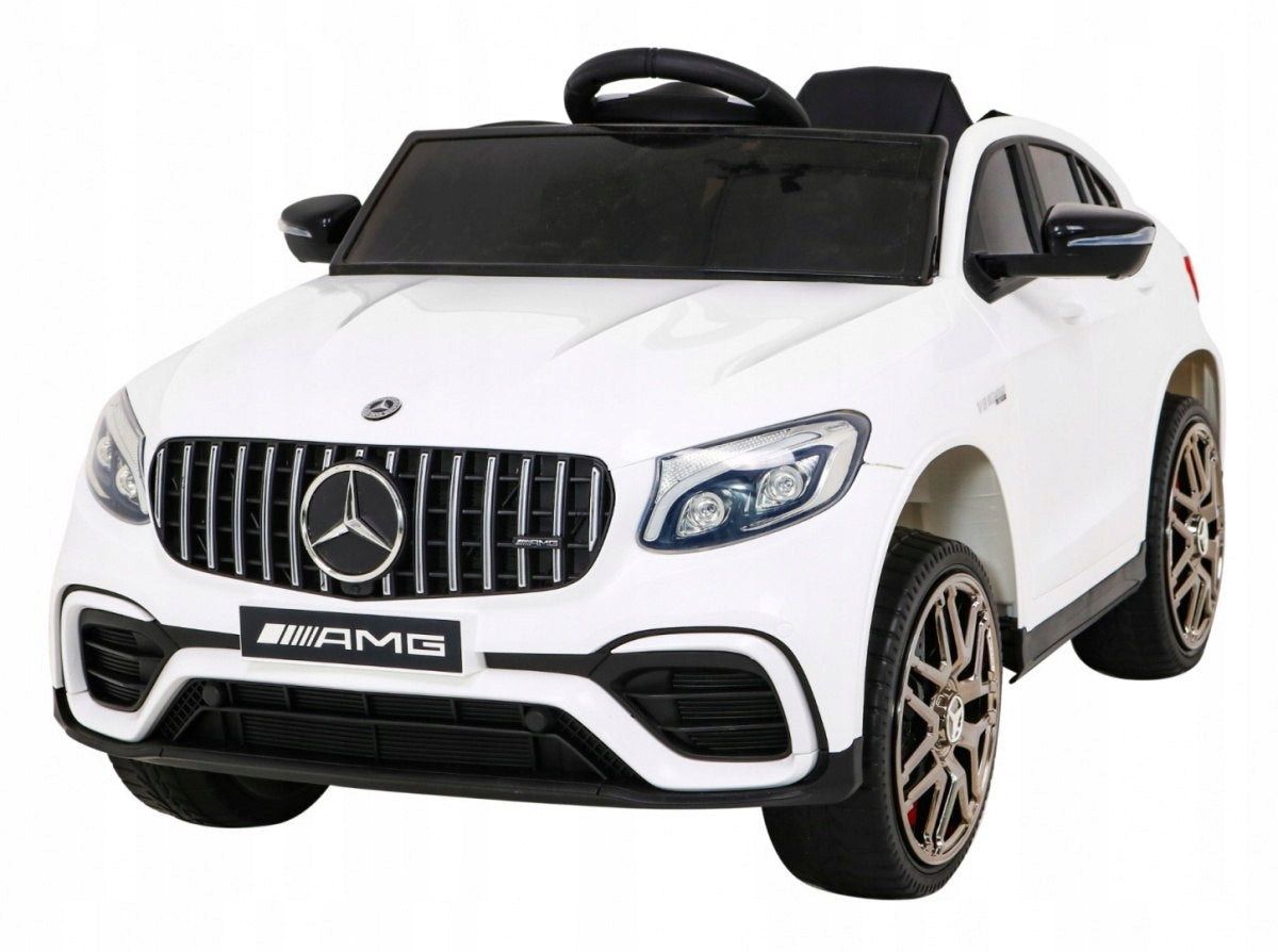 Mercedes Benz GLC63S for children, White SUV + Remote control + 4x4 drive