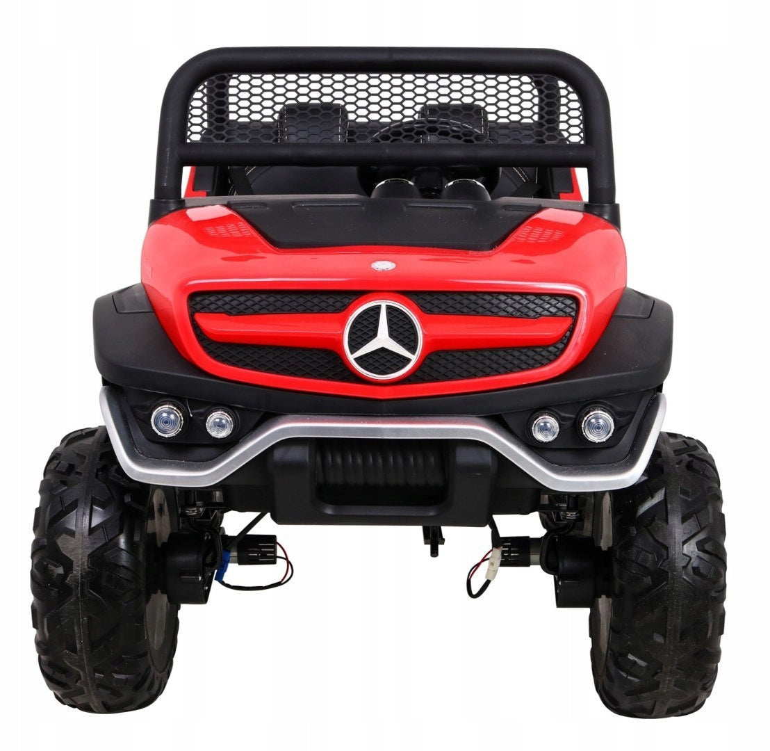 Mercedes Benz Unimog for children Red + 4x4 drive + Large remote control Color red