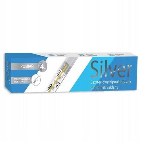 Mercury-free thermometer, hypoallergenic glass Sanity Silver Medical device yes