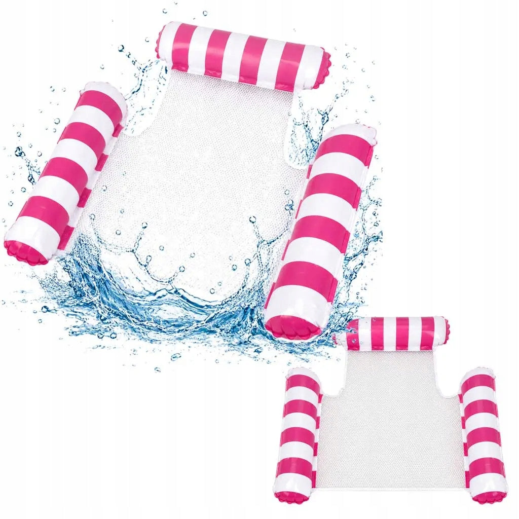 Mesh inflatable swimming chair, pink Ikonka