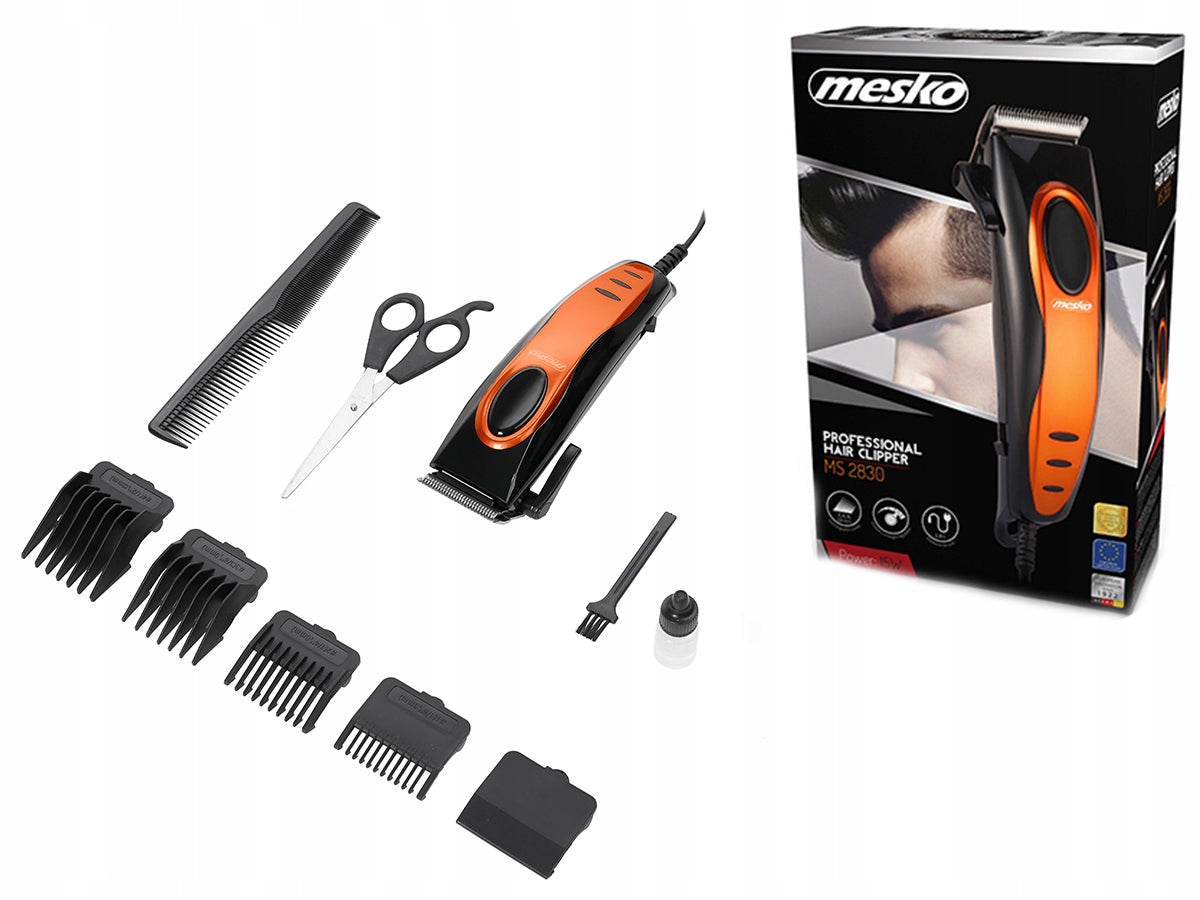 Mesko Hair Clipper 4 Interchangeable 15W Caps Wireless operating time 120 min