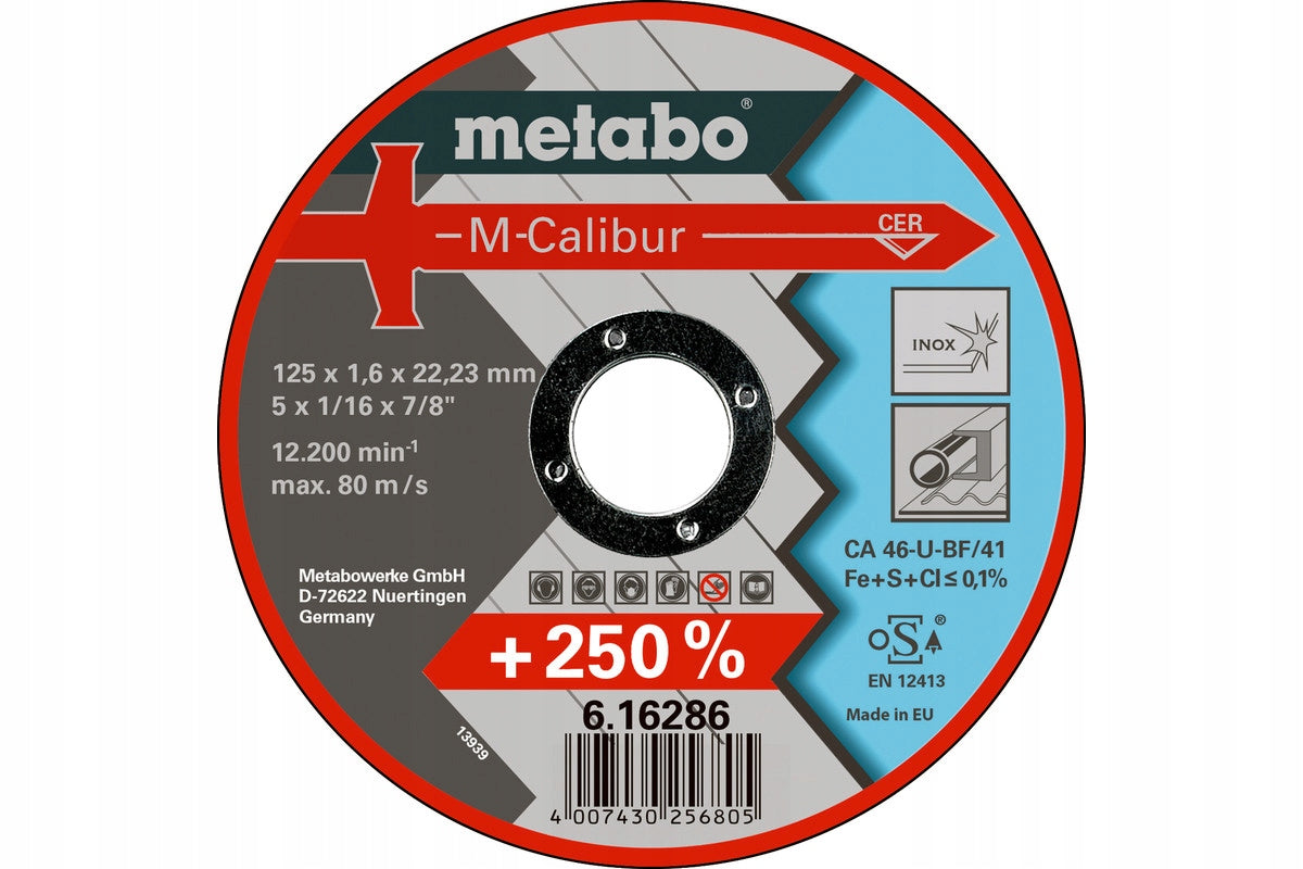 Metabo Cutting disc for INOX steel 125x1,6x22,23mm 616286000 25pcs