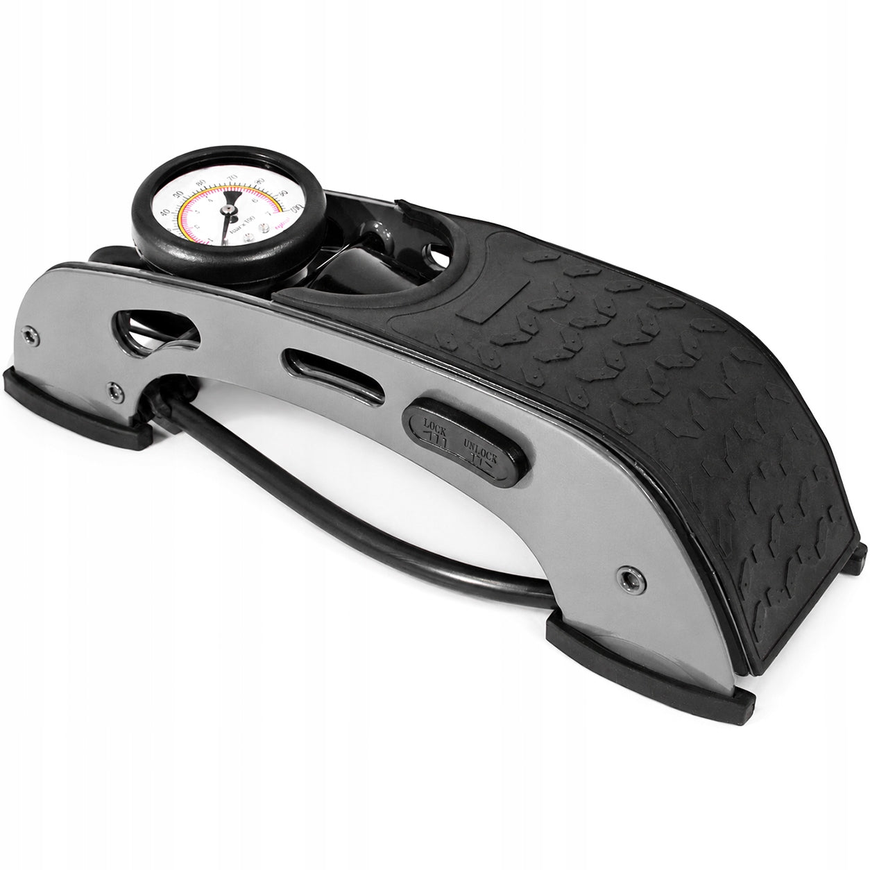 Metal Foot Pump with Pressure Gauge For Car Bikes Balls Tyres Adapt Packaging status original