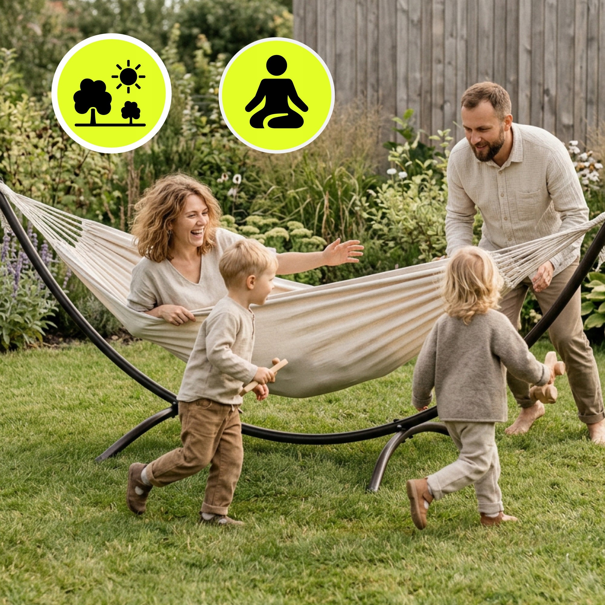Metal Hammock Frame, Sturdy Garden Hammock Stand - Arched Model HYP70 STELAZHAM