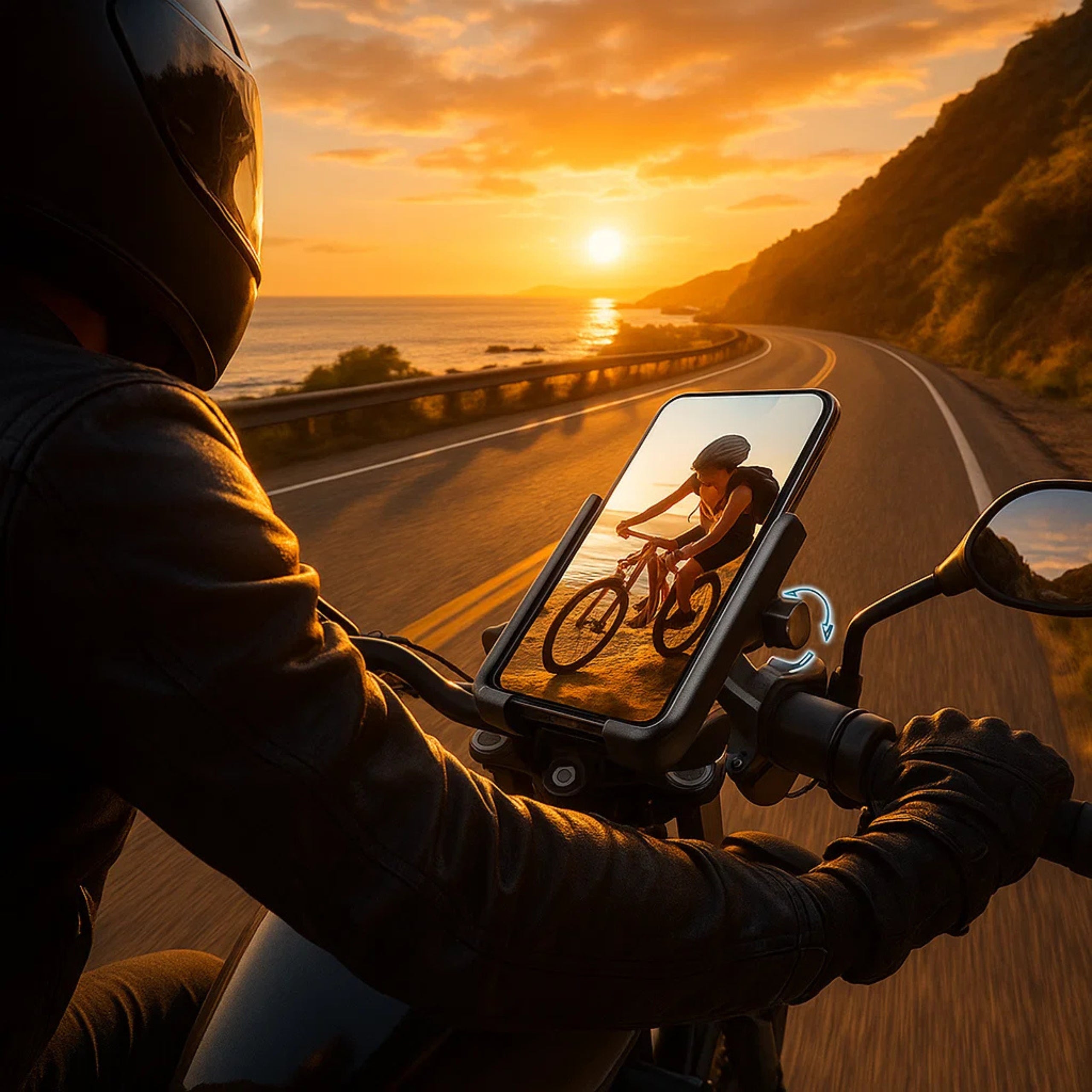 Metal Handlebar Holder For Phone Bike Motorcycle 360 Degree ALU MOC Model Uchwyt METALOWY BIKE