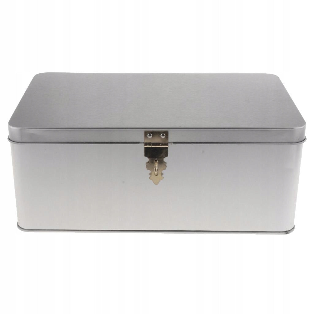 Metal Storage Rectangular Metal Box Travel Retro Treasure Chest with Large