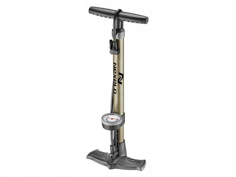 Metal bicycle pump with floor pressure gauge Nexelo valve AV/DV/FV