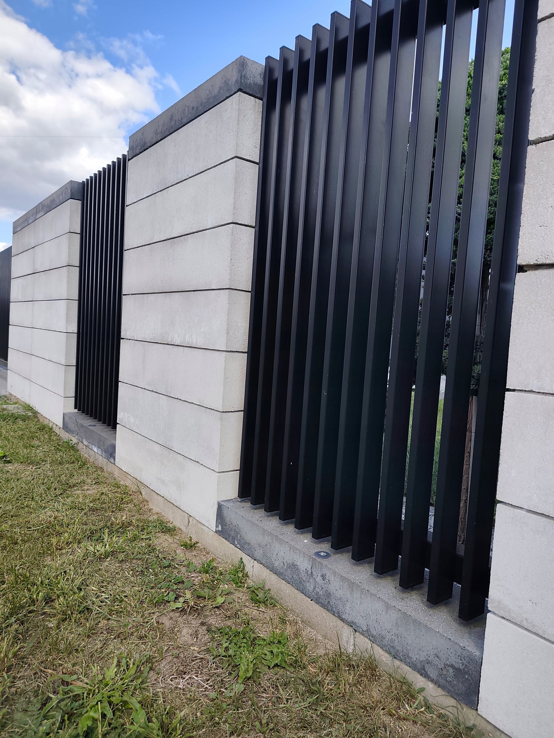 Metal comb bars 60x40 galvanized profiles fence span Element width 4 cm