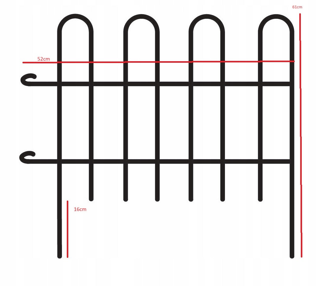 Metal fence garden fence 52/45cm H016 Manufacturer code 1244