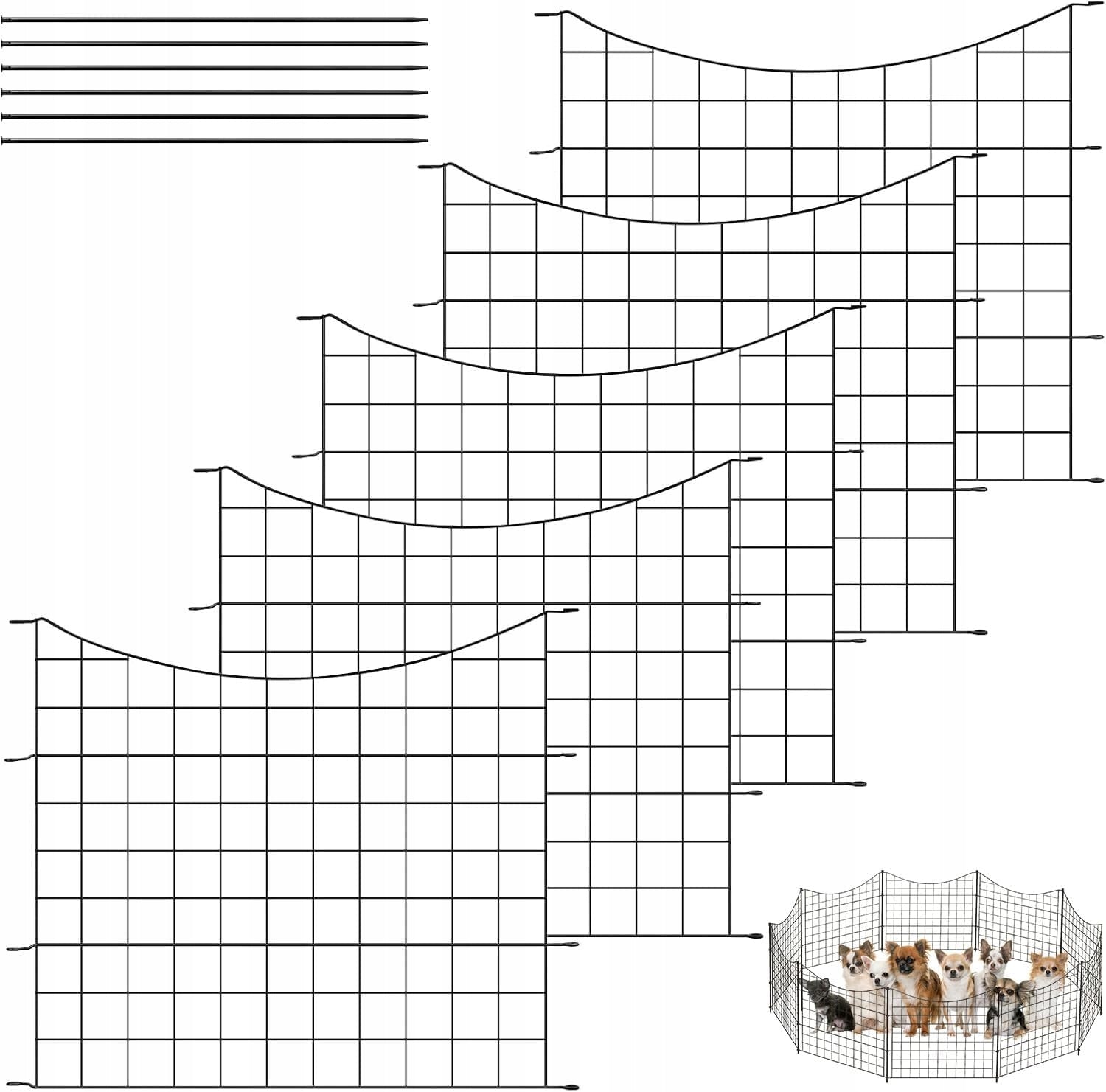 Metal mesh DOG FENCE 5 panels 70 x 64 cm WOLTU