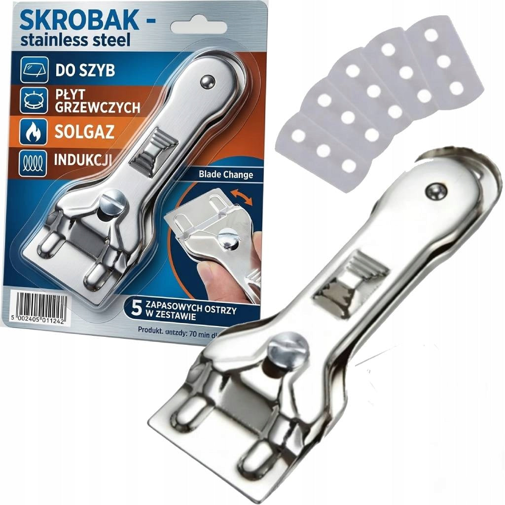 Metal scraper for window glass induction hob cooker replaceable blades