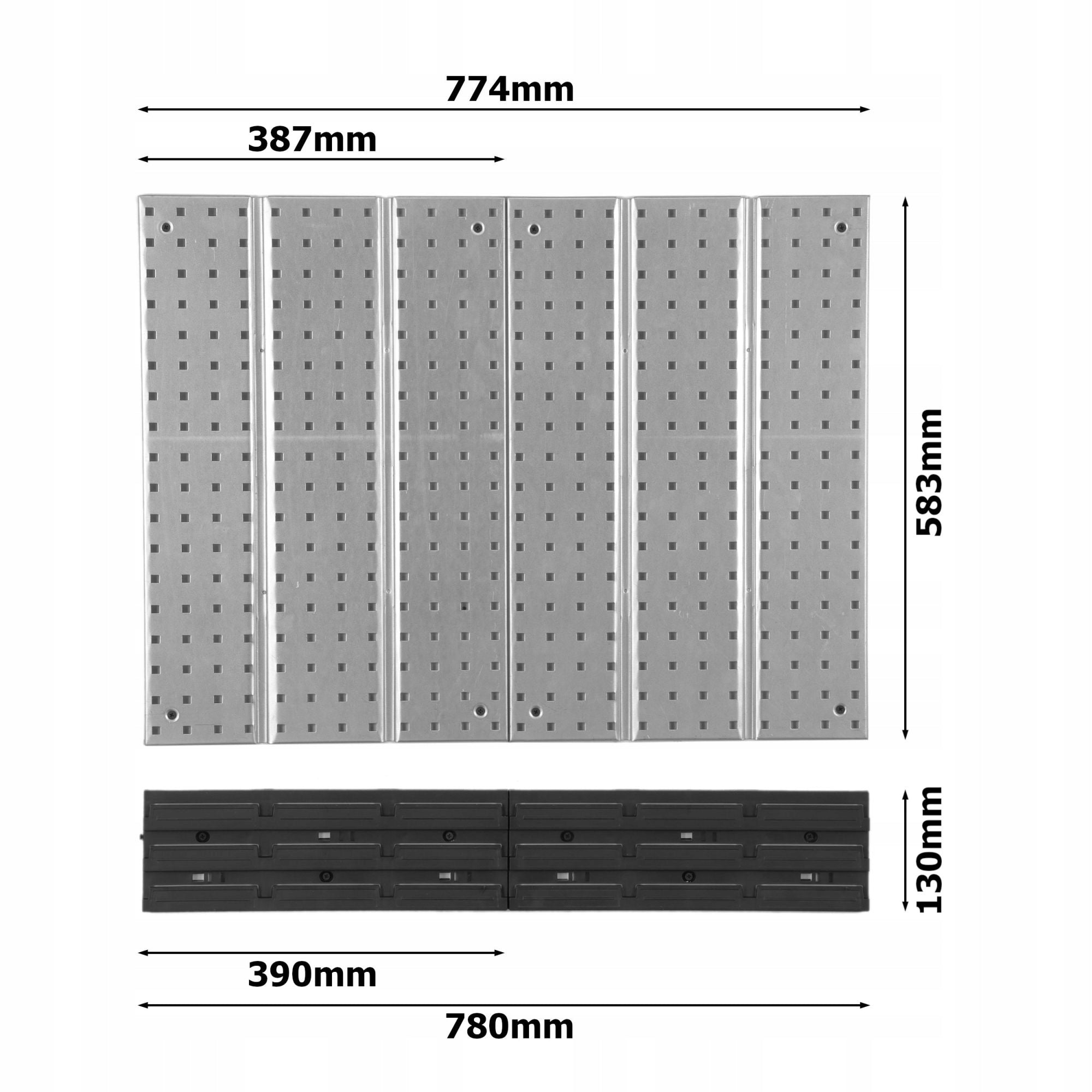 Metal tool board 780 x 713 mm wall 7 cuvettes workshop garage Brand Botle