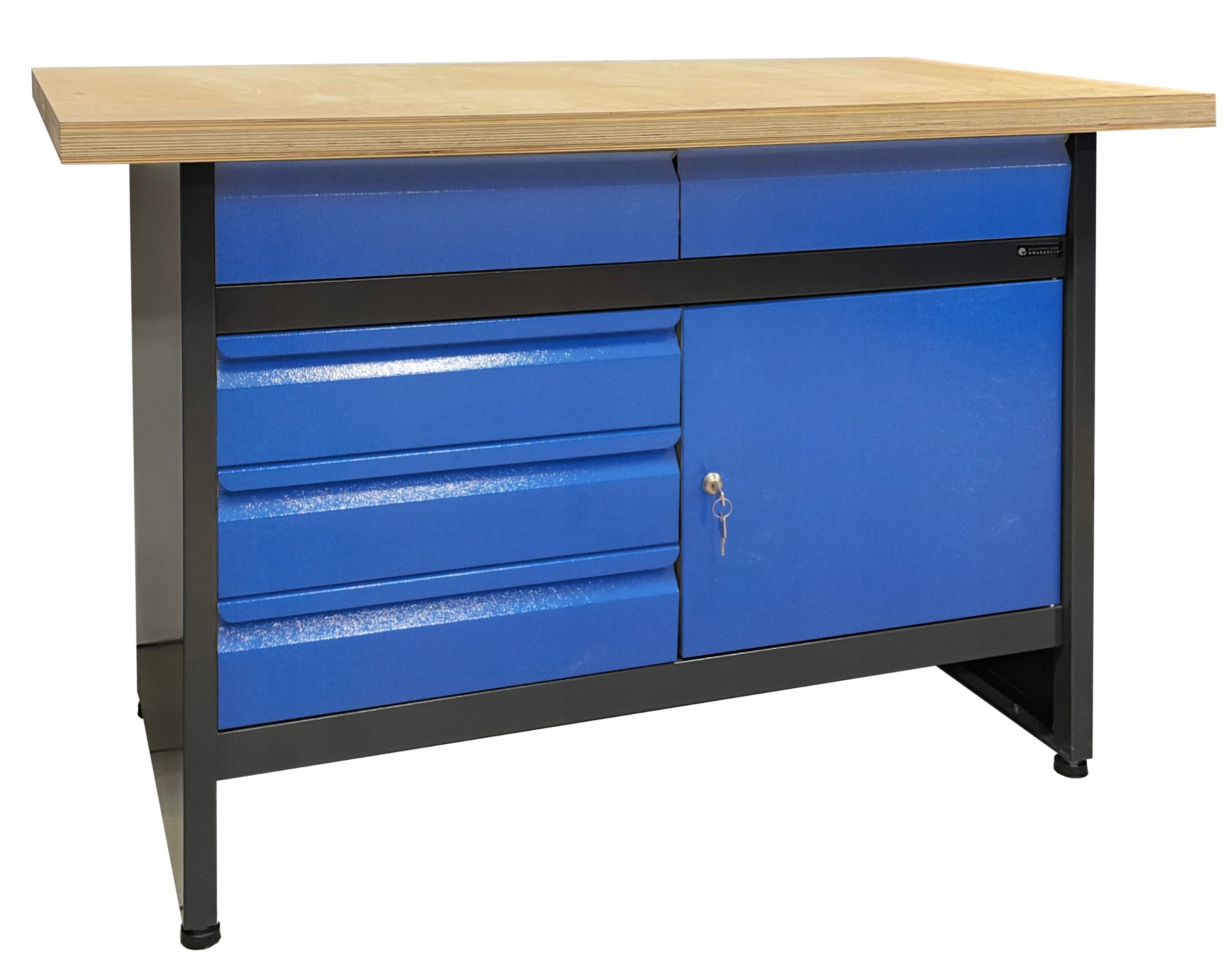 Metal workbench 120 x 60 cm with drawers, work cabinet