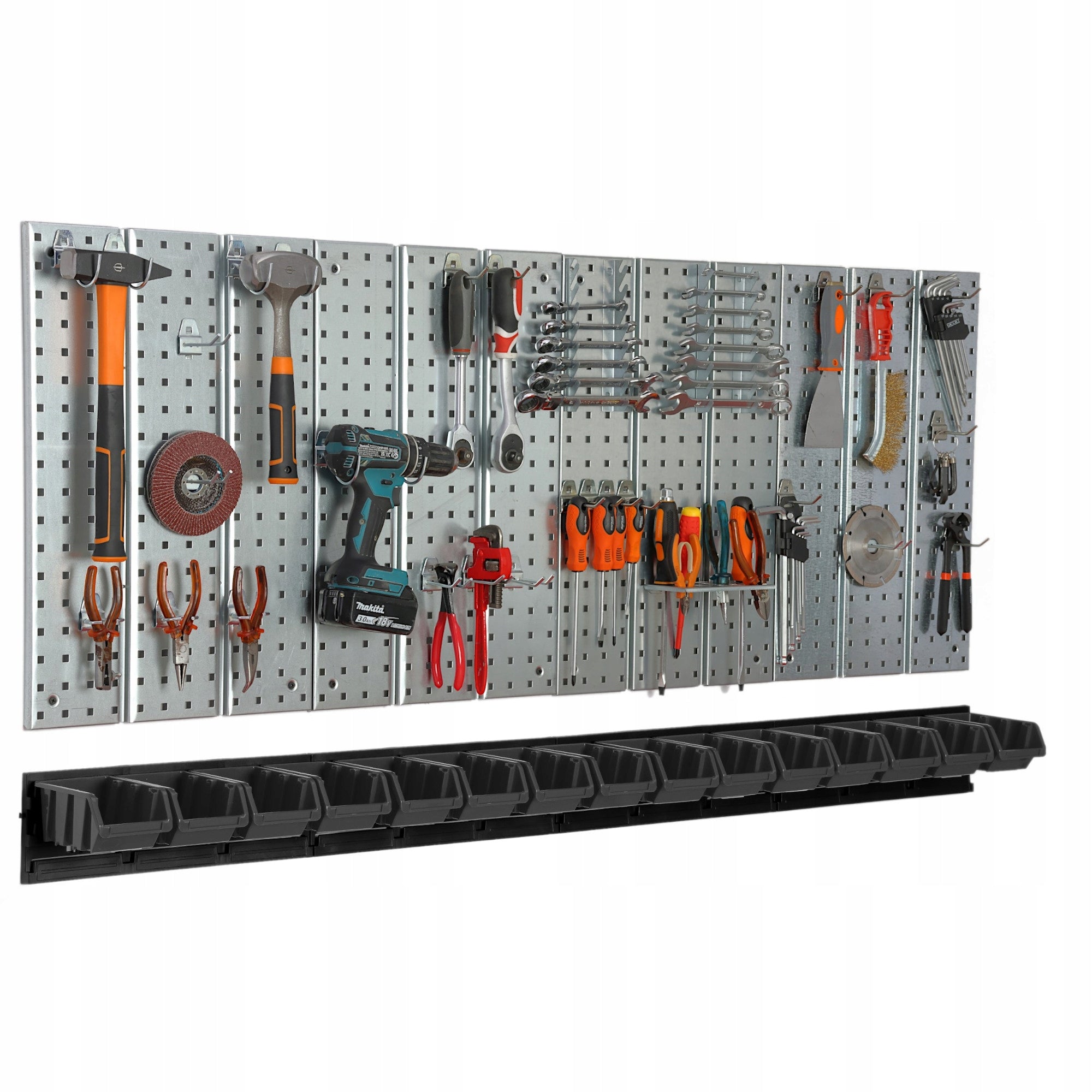 Metal workshop tool board 15 cuvettes