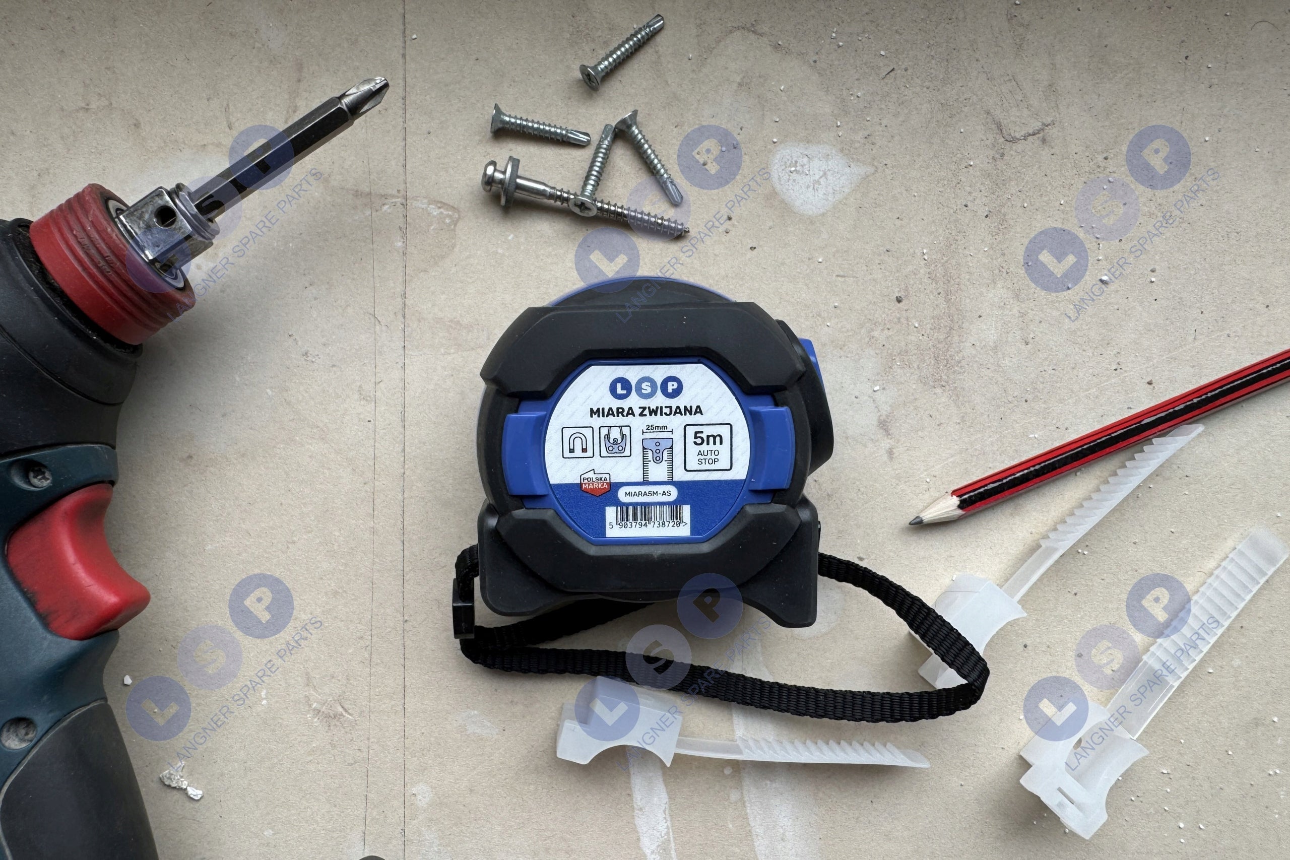 Meter 5m Retractable Measure 25mm Autolock Lock Magnet Eraser Steel Durable Batteries included no