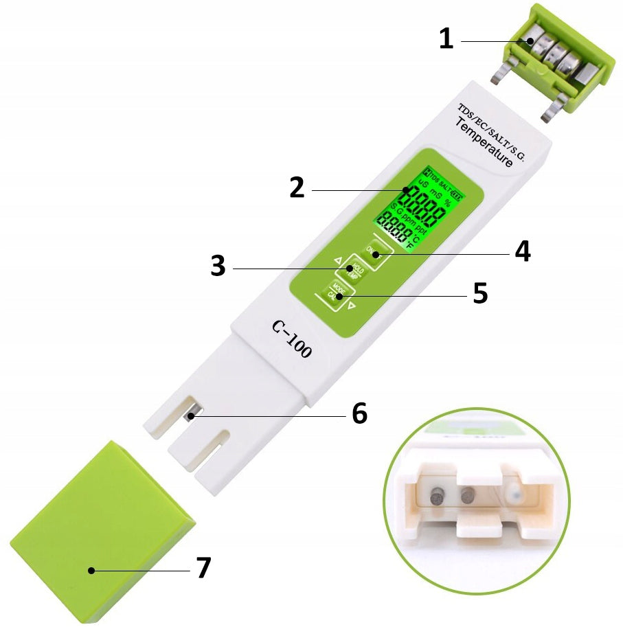 Meter Tester TDS EC Water Hardness Electronic Salinity Conductometer Brand Tessa