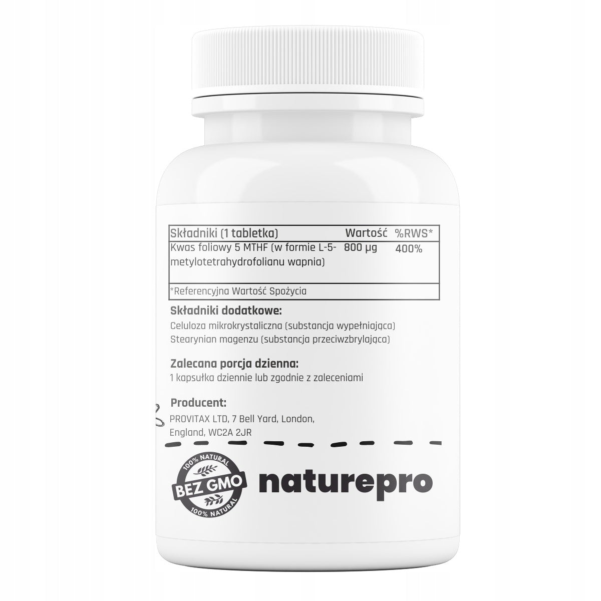 MethyloFolian folic acid 5-MTHF 800 mcg 360 tablets NaturePRO Name other