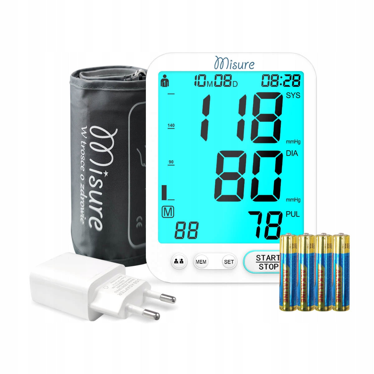 Mi Med 7 shoulder blood pressure monitor, arrhythmia, speaks in Polish, with power supply