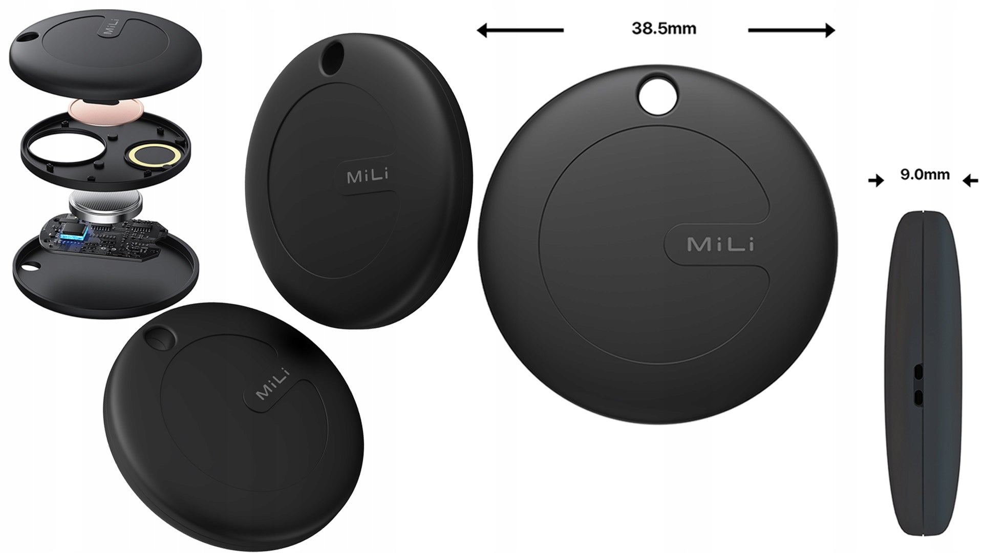 MiLi MiTag GPS Locator ANDROID BT + Keychain for Dog Luggage Key Backpack Manufacturer code HD-P16