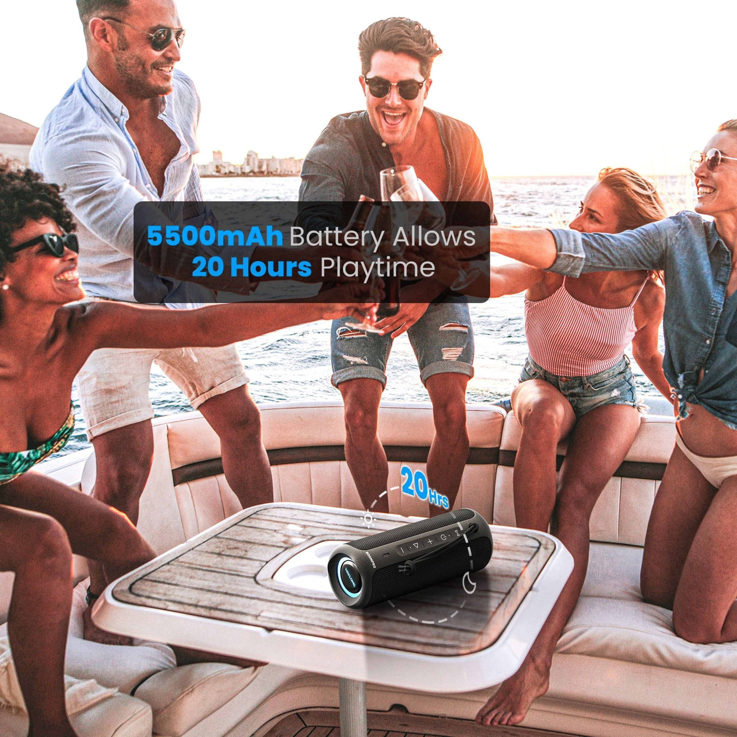 Miatone Waterproof Bluetooth Speaker BOOMBOX PRO IPX7 30W TWS RGB - Pink Brand no brand