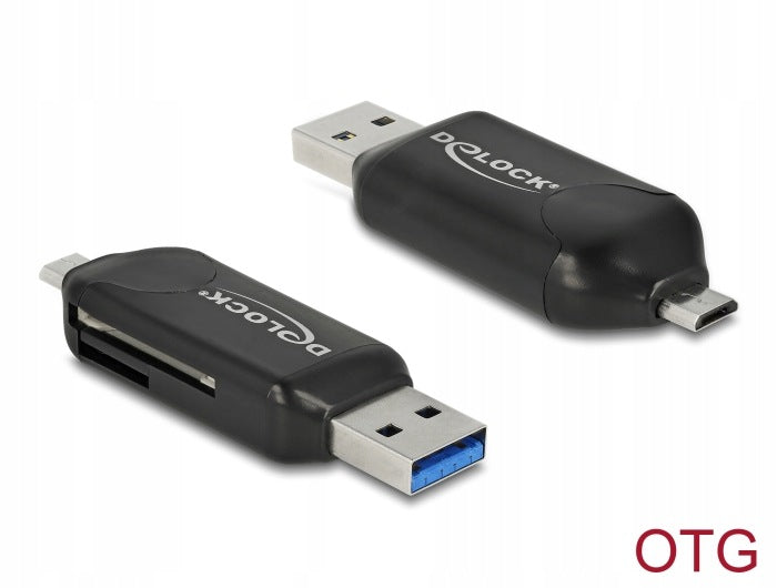 Micro USB OTG / USB card reader 5 Gbps T SD / MMC and Micro SD Delock 91734