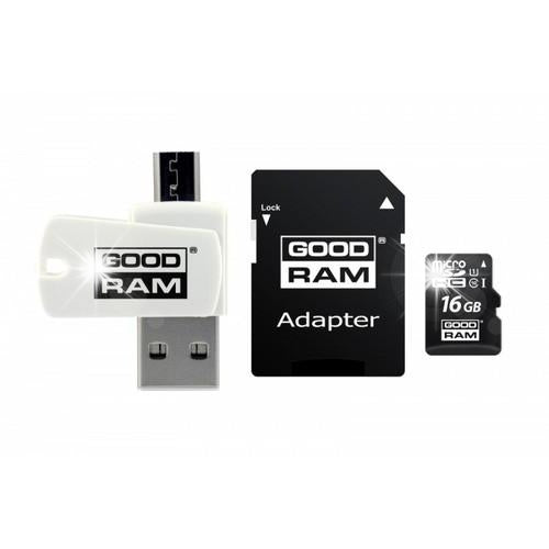MicroSDHC Memory Card GOODRAM 16GB M1A4 UHS-I + Adapter