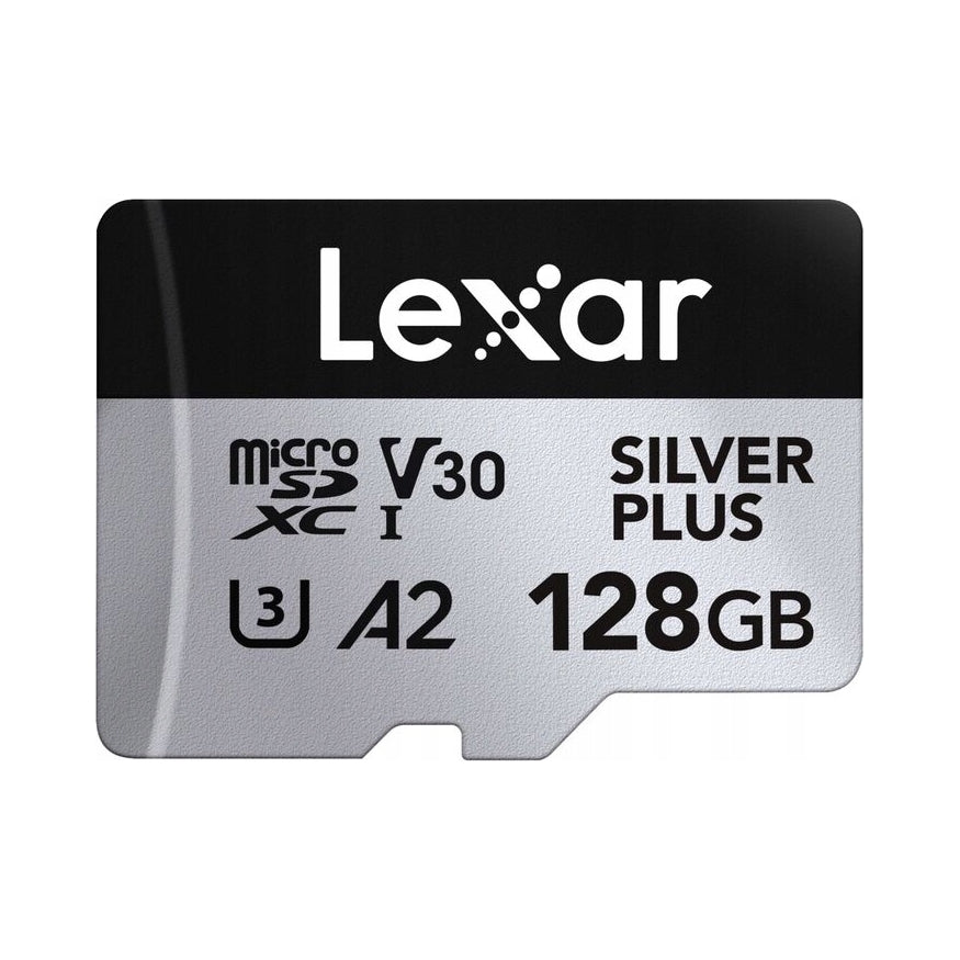 MicroSDXC Memory Card Lexar SILVER PLUS 128 GB UHS-I U3 V30 A2