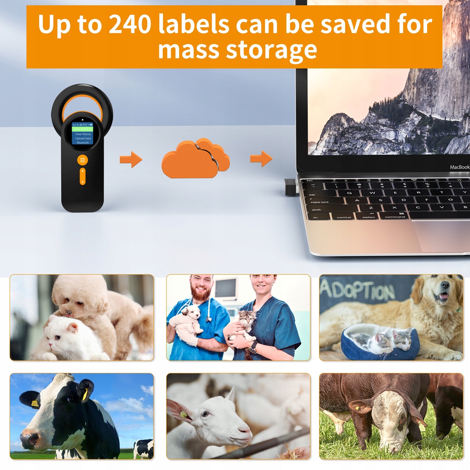 Microchip Tag PET Scanner RFID ID Reader Labels Animal HI Brand no brand