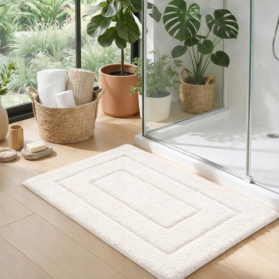 Microfiber Absorbent Bathroom Rug 80x50 cm Non-Slip Length 80 cm