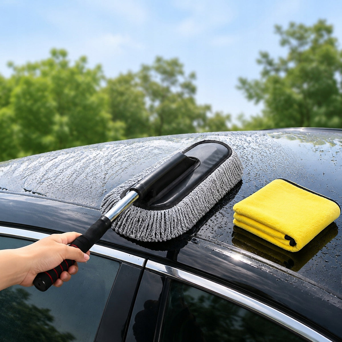 Microfiber Brush Telescopic Removable Cloth Floor Tool for car cleaning mop Packaging status original