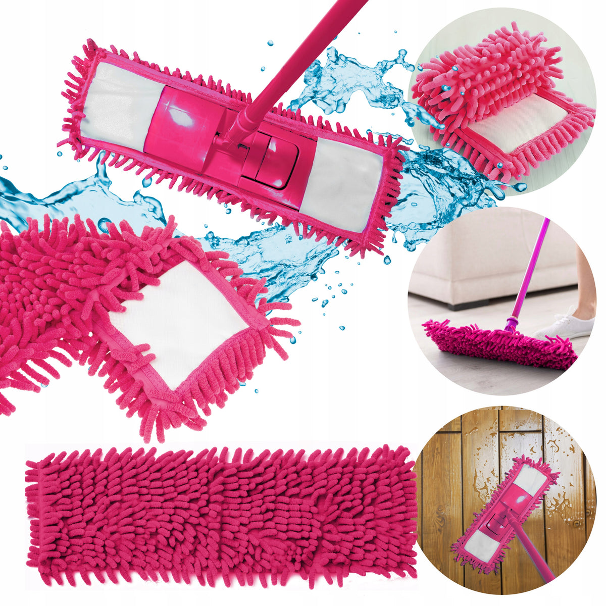 Microfiber Flat Mop Cartridge Pink Manufacturer code DGSA-65MIX