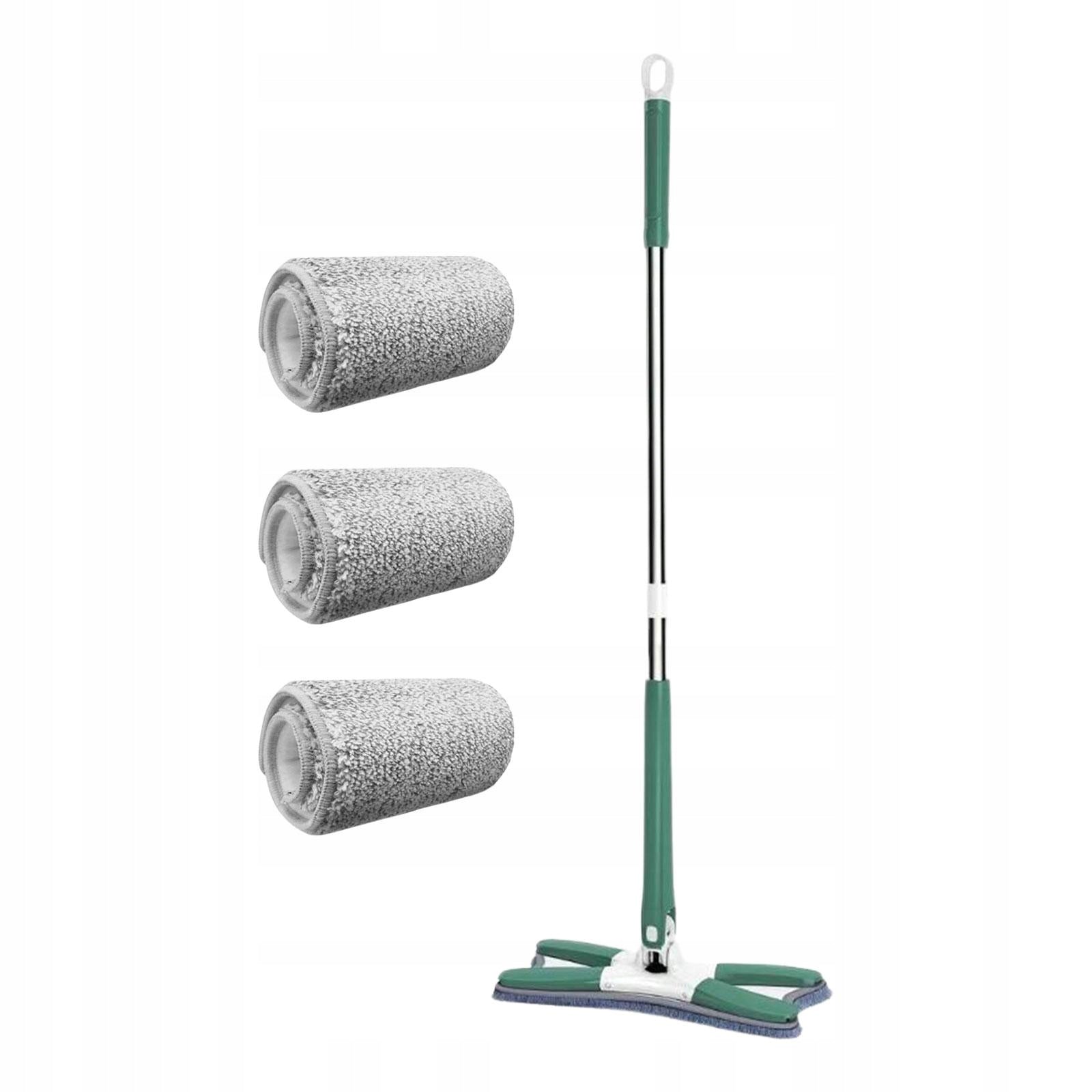 Microfiber Mops Flat Mopping with Stainless Steel Handle 3 Green and White Brand no brand