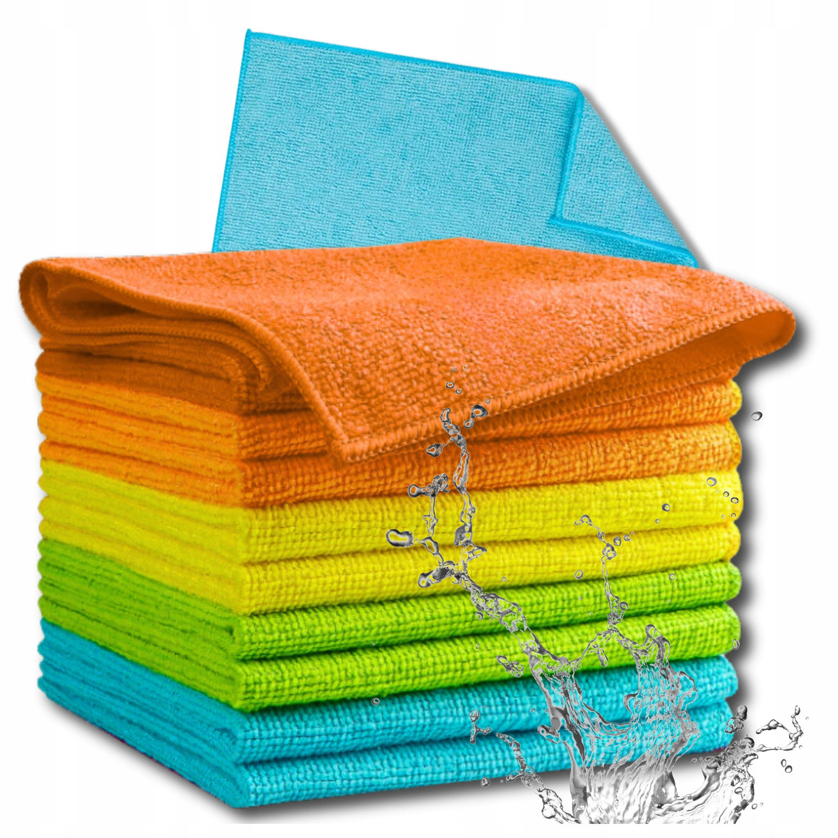 Microfiber Towel Set of 10 Pcs Cloths 30x30 Cm Colorful Cloths Packaging status original