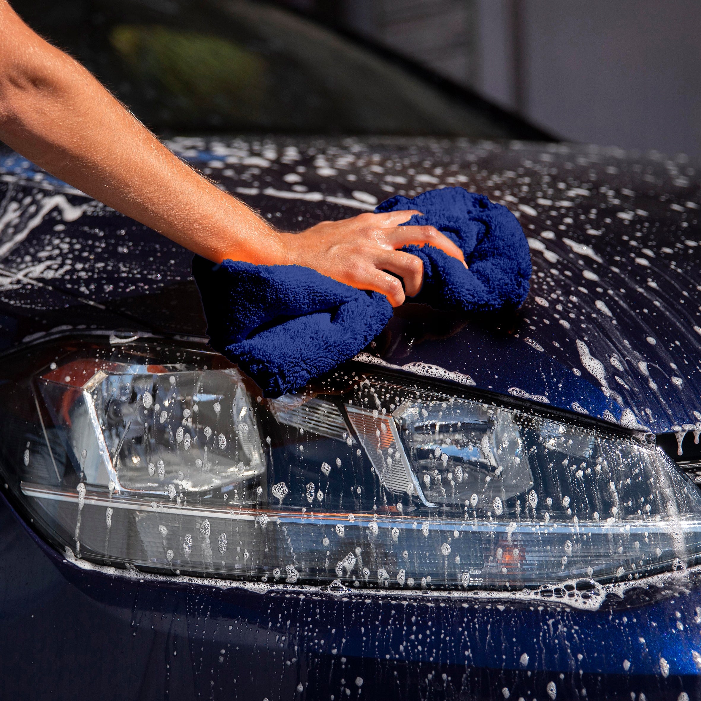 Microfiber towel for drying the car 90x60 cm Printlook navy blue 800 gsm EAN (GTIN) 5906843242919