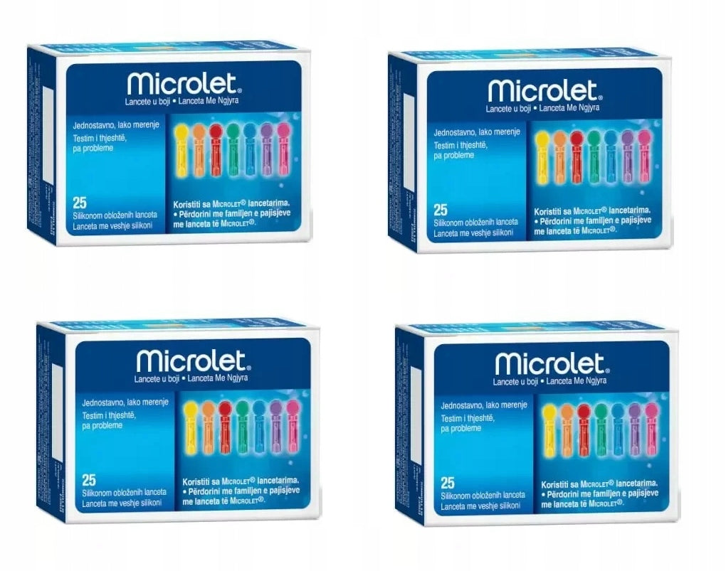 Microlet Colored Lancets, 25 Pieces