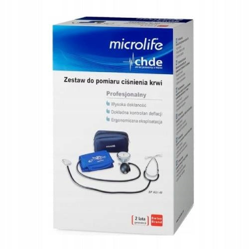 Microlife BP AG1-40 manual mechanical blood pressure monitor + stethoscope Packaging status original