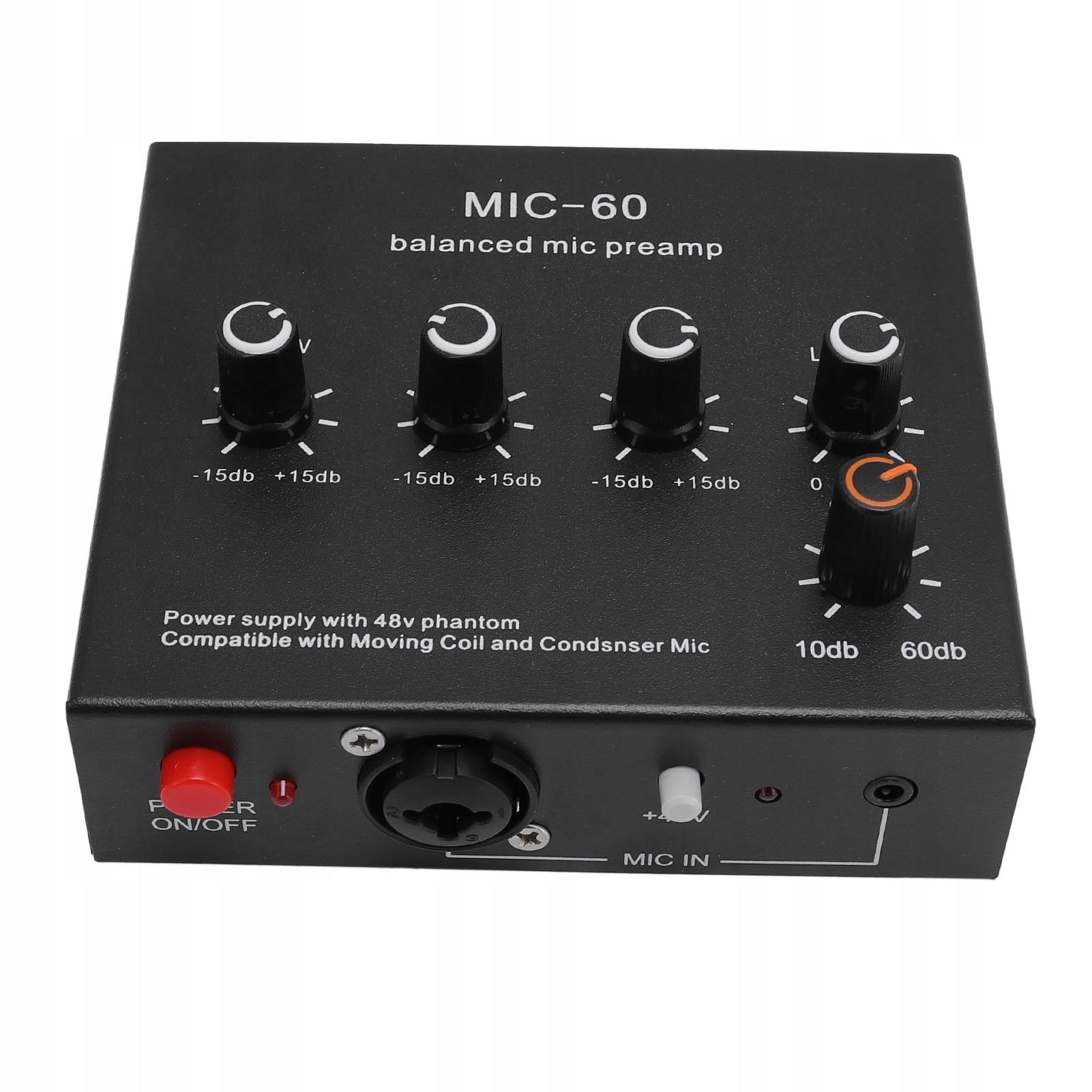 Microphone Amplifier, 48V Microphone Preamplifier for