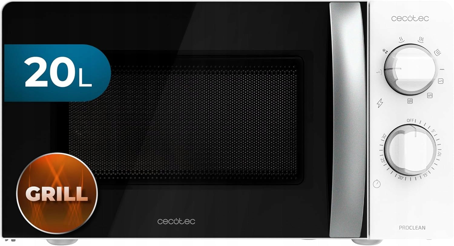 Microwave Cecotec 01369 20L 700W Grill 3DWAVE Touch White Black