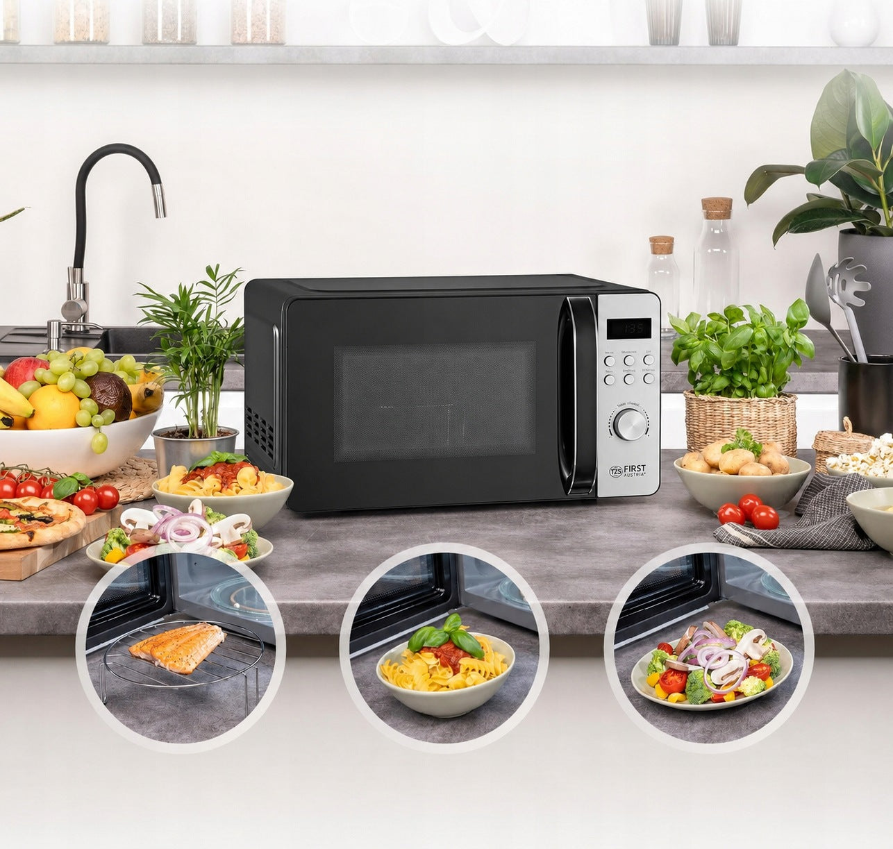 Microwave Oven First Austria 20L 700W Defrost Function, Grill Manufacturer code FA-5002-6