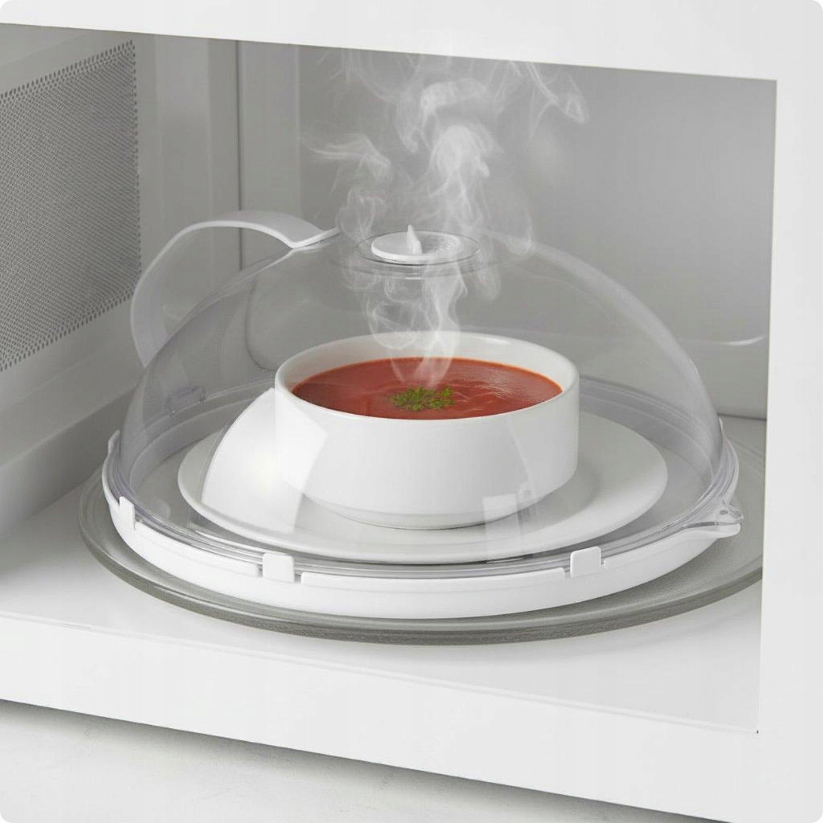 Microwave Splash Cover 26x10cm Upgraded PC W Drain