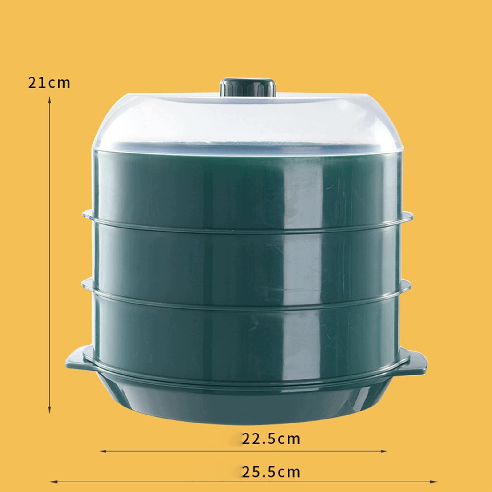 Microwave Steamer Transparent Lid Cooking Fast for Green three layer Packaging status original