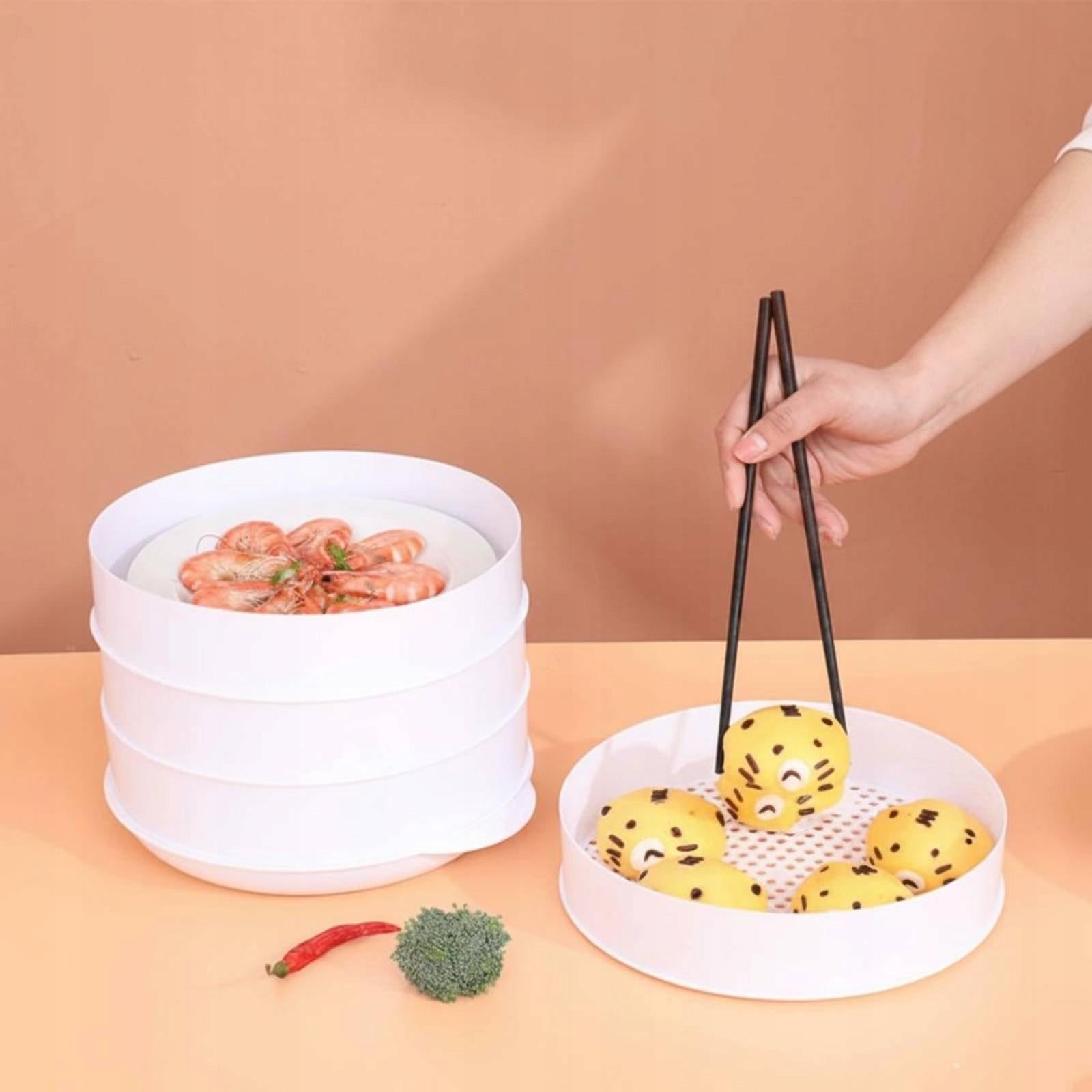 Microwave Steamer with Stackable Baskets Food grade PP Multi tier M 2 Layer Brand no brand