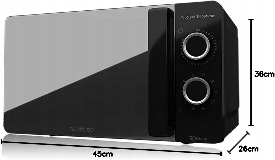 Microwave oven Cecotec 20L Grill ProClean 3140 Mirror Ready2Clean Brand Cecotec